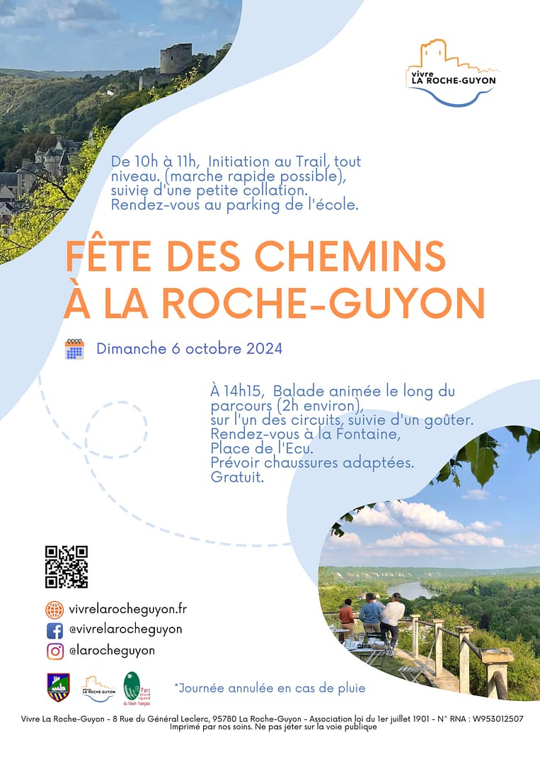 Affiche de la Fête des chemins à La Roche-Guyon le 6 octobre 2024